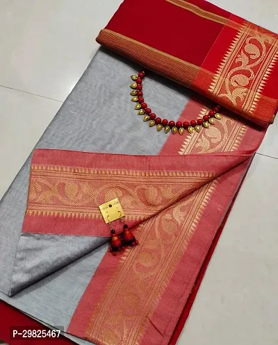 Fancy Cotton Silk Saree With Blouse Piece For Women-thumb0