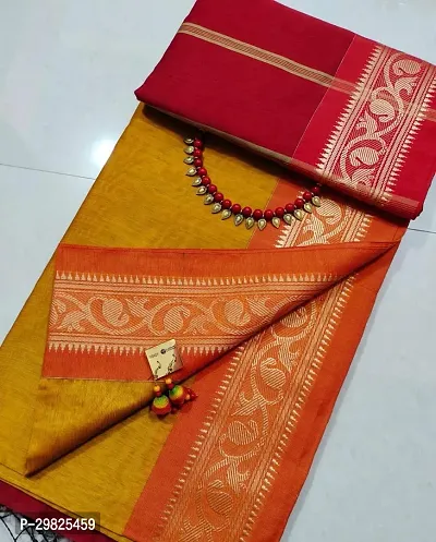 Fancy Cotton Silk Saree With Blouse Piece For Women-thumb0