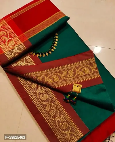 Fancy Cotton Silk Saree With Blouse Piece For Women-thumb0