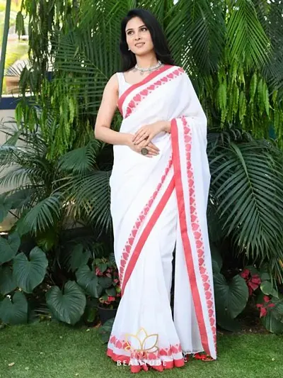 Trending Cotton Saree with Blouse piece 