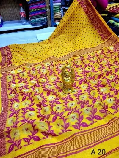 New In Cotton Blend Saree without Blouse piece 
