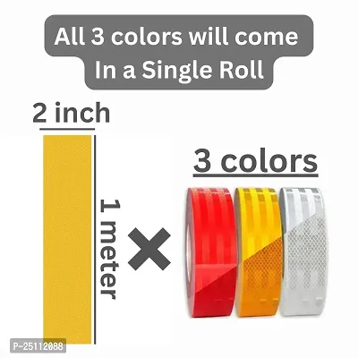 Retro Reflective  Tape Combo 51mm x 1 meter each colour(red, yellow, white)-thumb2