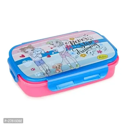 Akash Steel and Plastic Store Plastic Airtight Lock  Seal Lunchbox Tiffin for Office School Color  Pink  Blue 2