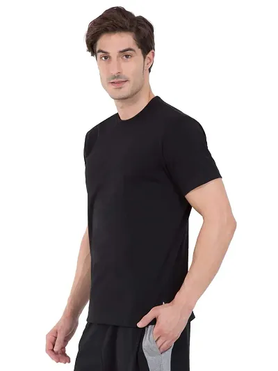 Men's Super Combed Cotton Rich Solid Round Neck Half Sleeve T-Shirt