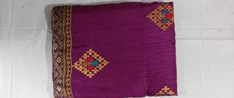 Beautiful Silk Embroidered Saree with Blouse Piece For Women