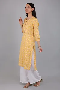 VAPPS Women Cotton Printed Kurti || Girl Comfortable Casual Formal Office wear Fashionable Stylish Long Kurti 3/4 Sleeve-thumb4