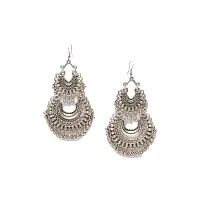 VAPPS Oxidised Silver-Plated Radha Krishana Necklace and Double Chandbali Earrings Jewellery Set for Women and Girls (VA-JS-ST-23-D)-thumb3