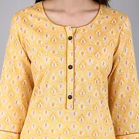 VAPPS Women Cotton Printed Kurti || Girl Comfortable Casual Formal Office wear Fashionable Stylish Long Kurti 3/4 Sleeve-thumb2