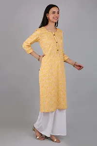 VAPPS Women Cotton Printed Kurti || Girl Comfortable Casual Formal Office wear Fashionable Stylish Long Kurti 3/4 Sleeve-thumb3