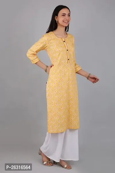 VAPPS Women Cotton Printed Kurti || Girl Comfortable Casual Formal Office wear Fashionable Stylish Long Kurti 3/4 Sleeve-thumb4