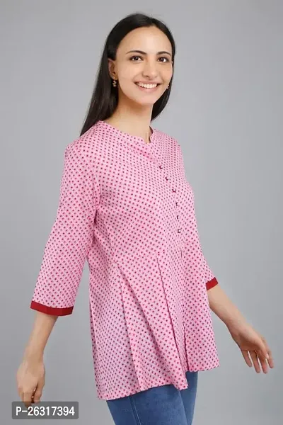 VAPPS Printed Cotton Flared Tunic for Women/Girls (Yellow, Pink, Red)-thumb5