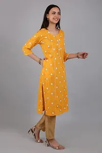 VAPPS Printed Cotton Kurti for Women  Girls Round Neck 3/4 th Sleeve Knee Length Kurta || Comfortable Casual Formal Office wear Fashionable Stylish Long Kurti 3/4 Sleeve-thumb3