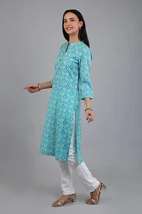 VAPPS Women's Cotton Printed Kurti || Girl Comfortable Casual Formal Office wear Fashionable Stylish Long Kurti 3/4 Sleeve-thumb3