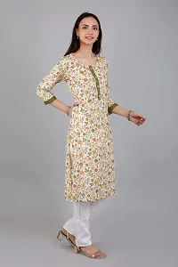 VAPPS Floral Printed Cotton Kurti for Women Round Neck Knee Length Casual Kurti for Girls  Women-thumb3