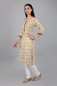 VAPPS Floral Printed Cotton Kurti for Women Round Neck Knee Length Casual Kurti for Girls  Women-thumb4