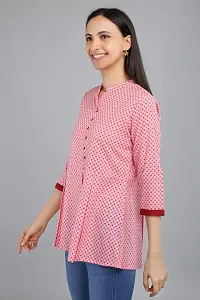 VAPPS Printed Cotton Flared Tunic for Women/Girls (Yellow, Pink, Red)-thumb2