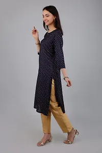 VAPPS Women Rayon Printed Kurti Casual for Girls  Women || Girl Comfortable Casual Formal Office wear Fashionable Stylish Long Kurti 3/4 Sleeve-thumb4