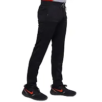 Men Stylish Solid Black Track Pants-thumb1