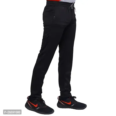 Men Stylish Solid Black Track Pants-thumb2