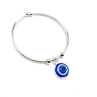 Zillshi Adjustable Stainless Steel  Engraved Latkan Evil Eye Nazar Suraksha Kavach Freindship Wrist Band Cuff Charming Bangle Kada Bracelet Gift Jewellery Set For Girls-thumb1