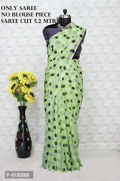 Stylish Georgette Light Green Saree For Women-thumb0