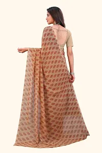 Stylish Georgette Cream Saree For Women-thumb1