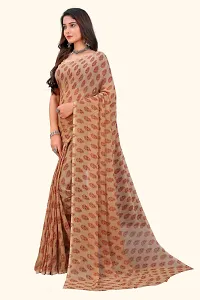 Stylish Georgette Cream Saree For Women-thumb2