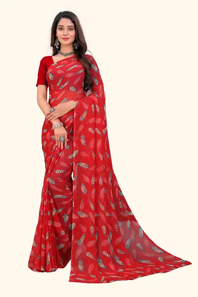 New In Georgette Saree without Blouse piece 