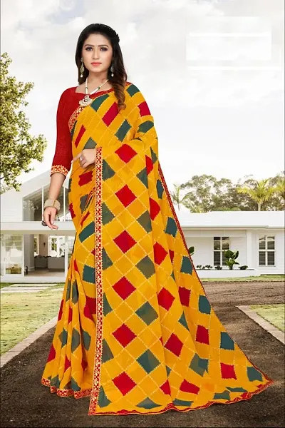 New In Georgette Saree with Blouse piece 