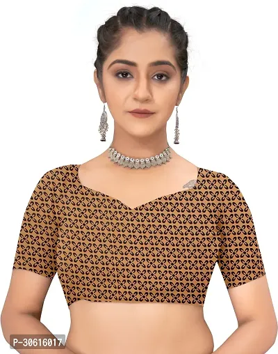 Stylish Georgette Brown Printed Saree with Blouse piece For Women-thumb5