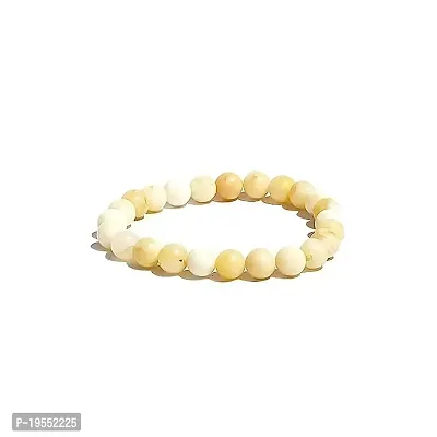 Crystals Natural Mother of Pearl 8mm Beads Bracelet for Soothes Stress   Anxiety, Promotes