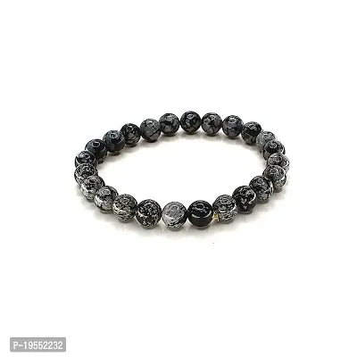 Natural Snowflake Obsidian 8mm Beads Healing Bracelet for Emotional and Grounding
