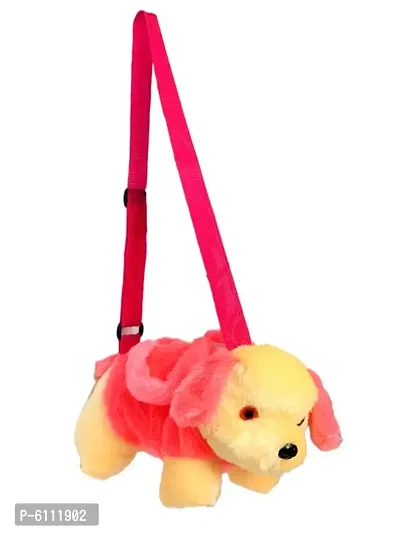 Soft Toy Animal Dog for Girls Stylish Bagpacks Pink-thumb0