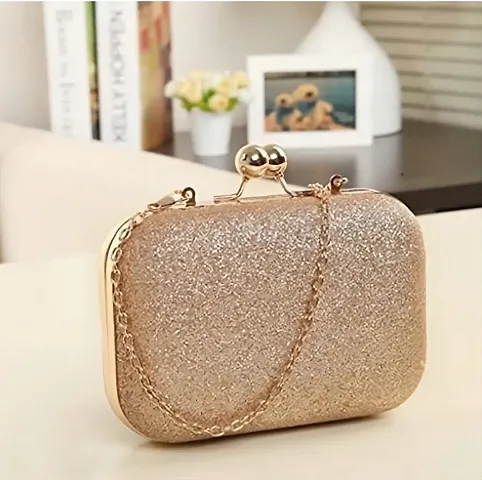 Tooba Handicraft Beautiful Bling Box Clutch Bag Purse For Bridal, Casual, Party, Wedding