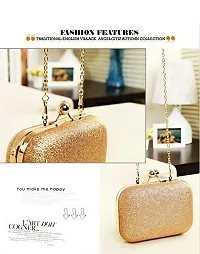 Party Clutch for Women Trendy Golden Color Clutch with Chain-thumb2