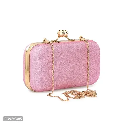 Fancy Clutch Bag Pink Color Shining Hand Clutch-thumb0