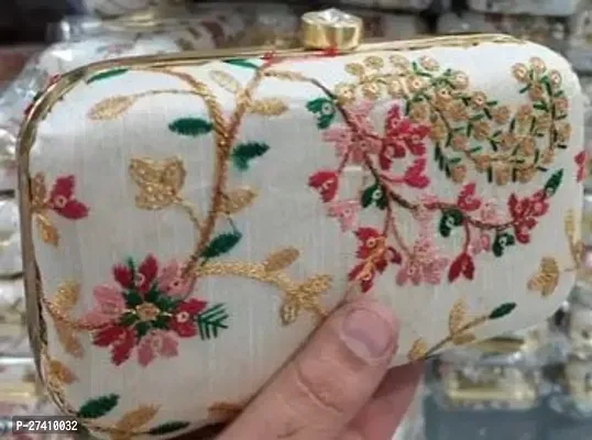 Classic Fabric Embroidered Clutch For Women