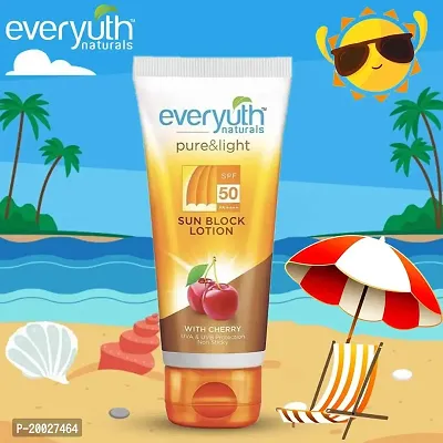 Everyuth Naturals Pure  Light SPF 50 Sun Block Lotion with De Tan Scrub 50g Free Combo-thumb3