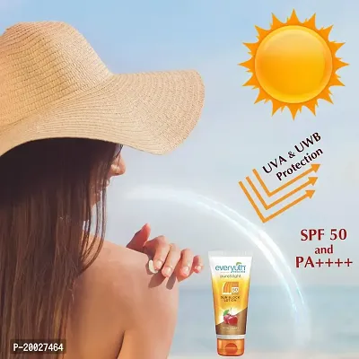 Everyuth Naturals Pure  Light SPF 50 Sun Block Lotion with De Tan Scrub 50g Free Combo-thumb4