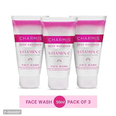 Charmis VITAMIN C Face Wash 50ml, Pack of 3 with Hyaluronic Acid and Salicylic Acid, Removes 99.9% Acne causing bacteria and gives Hydrated Skin-thumb2