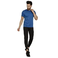 Maned Wolf Dry Fit Tshirts for Men - Drying & Breathable Fabric Gym Wear Tees & Workout Half Sleeve Tshirt [ Navy -Medium ]-thumb4