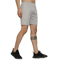 Maned Wolf Men's Regular Fit Shorts - Casual Wear, Gym & Sports Shorts for Men - Lightweight Above Knee Length Shorts for Boys [ Light Grey - M ]-thumb3