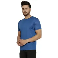 Maned Wolf Dry Fit Tshirts for Men - Drying & Breathable Fabric Gym Wear Tees & Workout Half Sleeve Tshirt [ Navy -Medium ]-thumb3