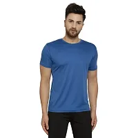 Maned Wolf Dry Fit Tshirts for Men - Drying & Breathable Fabric Gym Wear Tees & Workout Half Sleeve Tshirt [ Navy -Medium ]-thumb1