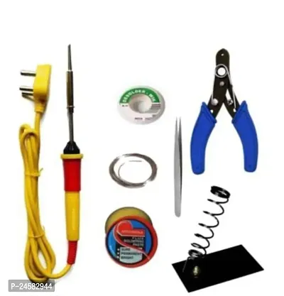 25 WATT SOLDERING IRON | SOLSERING WIRE | PASTE | CHIMTI | STAND | WIRE CUTTER | COPPER WIRE-thumb0