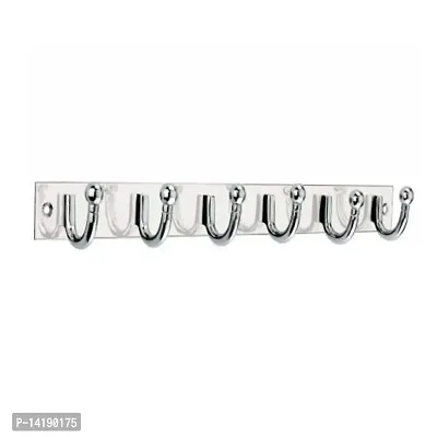 Mejilla 6-Pin Wall Hook Hanger/Khoonti / Hook Rail (chrome finished) Pack Of 1-thumb0