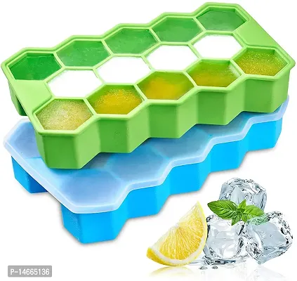 Honeycomb Silicone Ice Cube Tray/ Chocolate Mould With Lid (Random Color)-thumb0