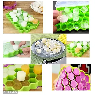 Honeycomb Silicone Ice Cube Tray/ Chocolate Mould With Lid (Random Color)-thumb2