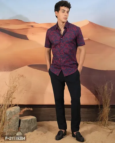 Stylish Fancy Rayon Slub Short Sleeves Casual Shirts For Men-thumb3