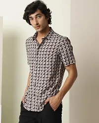 Stylish Fancy Rayon Slub Short Sleeves Casual Shirts For Men-thumb2